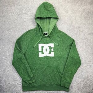 DC Shoes Hoodie Mens Large Green Heathered Skateboarding Pullover Sweatshirt